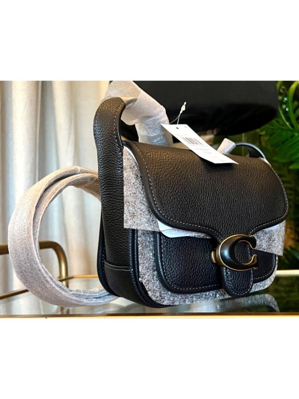 AUTHENTIC COACH BLACK LEATHER TABBY MESSENGER HANDBAG - NEW WITH TAGS - Picture 2 of 10